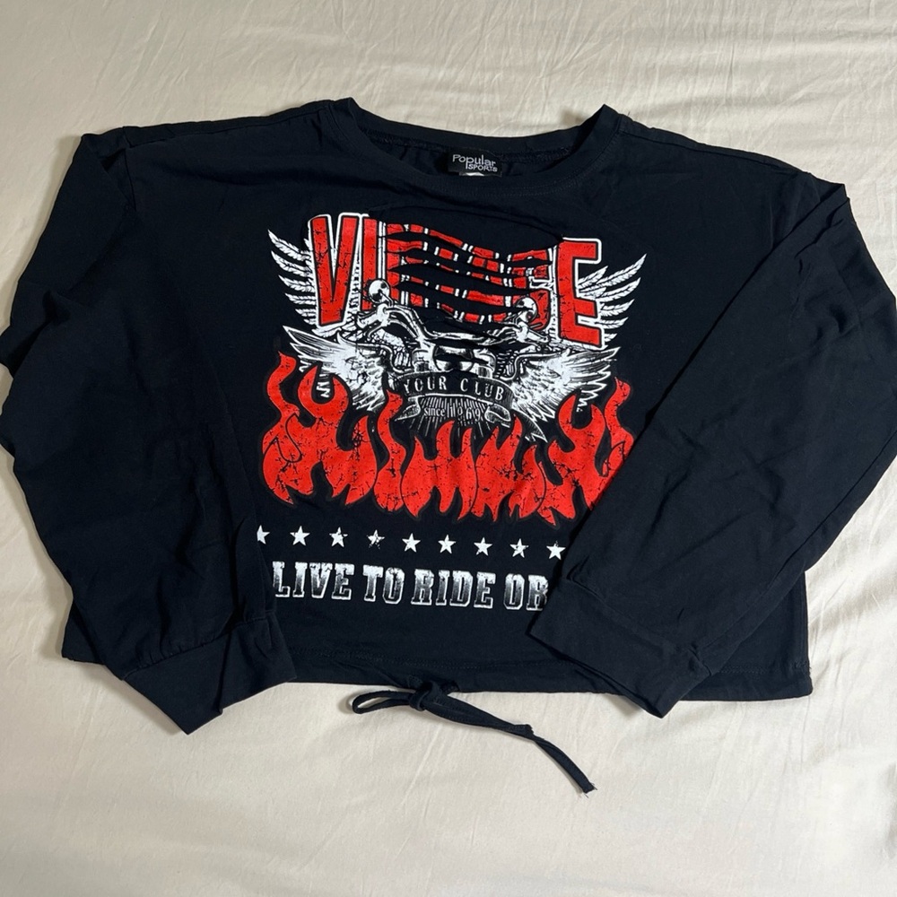 Popular Sports Long Sleeve Crop Top